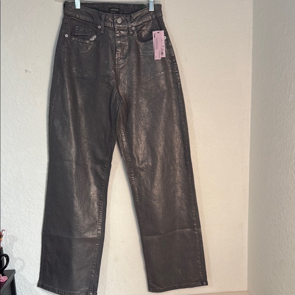 Metallic Black Women's Jeans